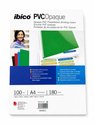 A4 PVC Back Binding Cover White 180Mic Pkt x100