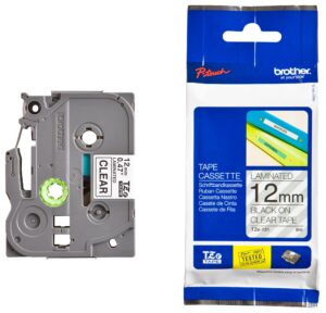 Brother Tape Ptouch 12mmx8mtr TZE131 Black on Clear