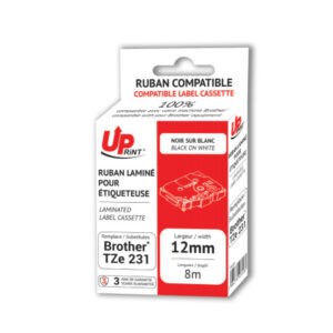 Brother Tape Ptouch 12mmx8mtr TZE231 Black on White Compatible