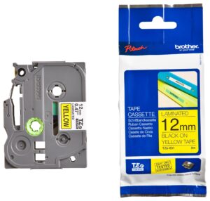Brother Tape Ptouch 12mmx8mtr TZE631 Black on Yellow