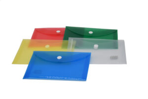 A6 Pocket Files PVC Button Assorted Colors
