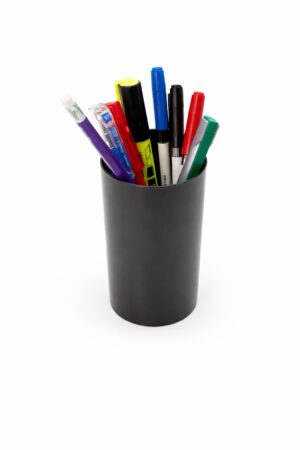 Pen Cup Holder Plastic Black