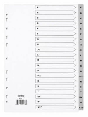A-Z PVC Dividers Grey