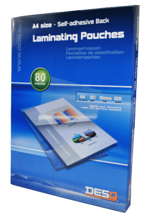 Laminating Pouches A4 80 Mic Adhesive Pkt x100